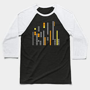 Geometric Pixel pattern orange gray Baseball T-Shirt